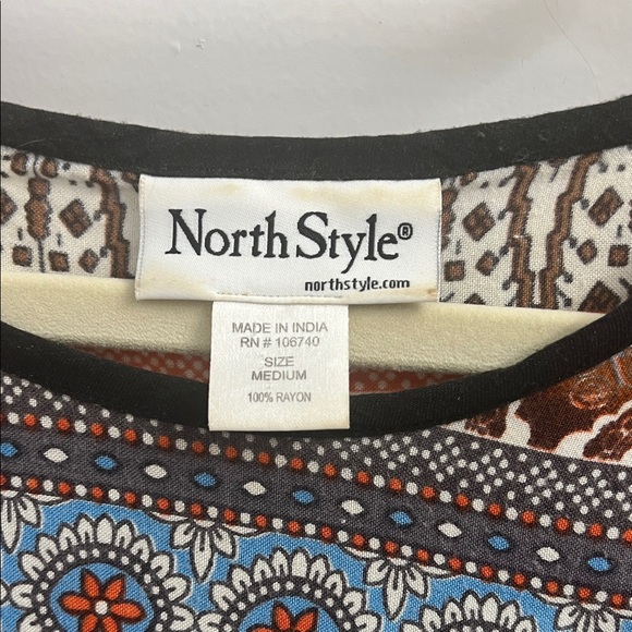 ✨ Boho Vibes NorthStyle Multicolor Patterned Blouse 🌸🎨 - Picture 2 of 8